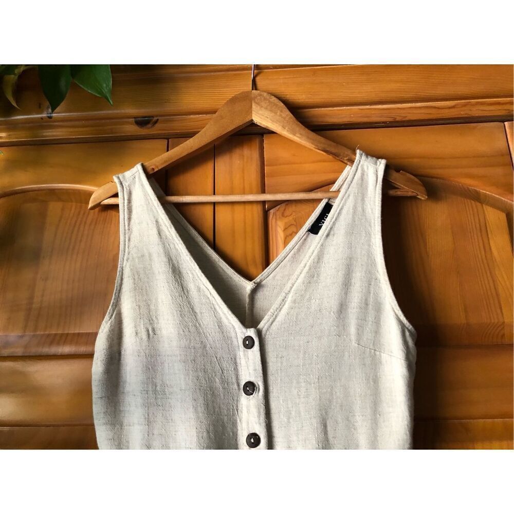 Vici Garned Pocketed Button Down Romper Size M - Picture 5 of 11